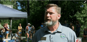 Courtesy WWAY TV: Town of Belville Commissioner Ryan Merrill tells WWAY how wonderful it is to see families out enjoying the natural resources of the park and viewing the goods of the talented ‘local’ vendors.